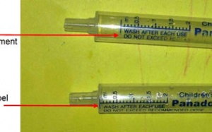 Thu hồi thuốc panadol trẻ em do dụng cụ đong thuốc chia vạch sai