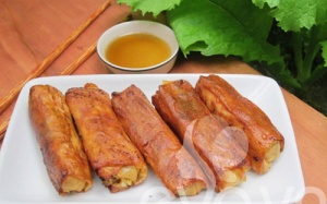 Làm nem phù trúc chay vàng giòn