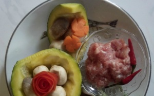 Bí ngô xanh xào thịt