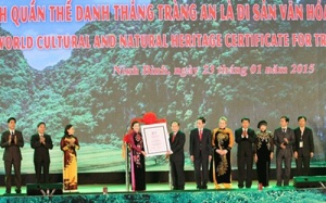 Tràng An nhận bằng di sản hỗn hợp đầu tiên ở Đông Nam Á
