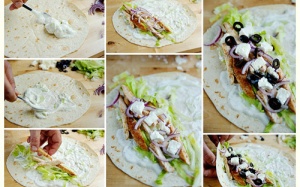 Salad gà cuốn kiểu Hy Lạp