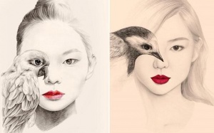 Ảnh đẹp: Nghệ thuật vẽ lồng ghép '2 trong 1' của nghệ sỹ Hàn Quốc