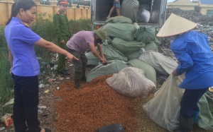 Tiêu hủy gần 5 tấn thuốc bắc và 7 tạ phụ gia thực phẩm nhập lậu ẩm mốc