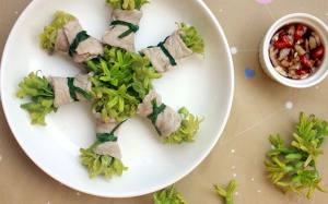 Ngọt thơm thịt lợn cuộn hoa thiên lý hấp