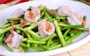 Tôm xào ngồng tỏi ngon cơm