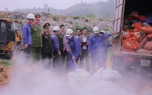 Lào Cai: Tiêu hủy 9 tấn măng tre tươi ngâm hóa chất độc hại