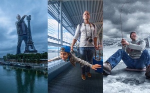 'Phát sốt' với bộ ảnh ông bố đưa con đi khắp thế gian bằng photoshop