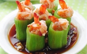 Tôm hấp mướp xanh, ngọt lành thơm mát!