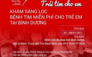 Khám sàng lọc tim miễn phí cho trẻ em Bình Dương