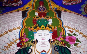 Tranh cuộn Phật Bà bằng gấm, nặng 100kg xác lập kỷ lục Việt Nam