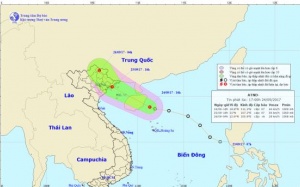 Áp thấp nhiệt đới tiến sát đất liền các tỉnh Quảng Ninh - Hải Phòng