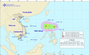 Áp thấp nhiệt đới đang di chuyển vào biển Đông