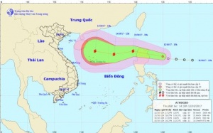 Áp thấp nhiệt đới trên biển Đông sẽ mạnh lên thành bão từ ngày mai