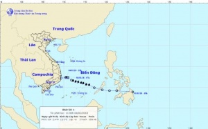 Bão số 1 suy yếu thành vùng áp thấp