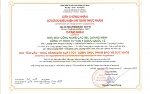 2 nhà máy IMC được Cục ATTP cấp Chứng nhận GMP