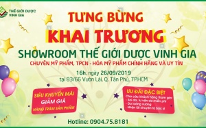 Dược phẩm Vinh Gia chính thức khai trương showroom đầu tiên 26/9/2019