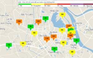 Chất lượng không khí Hà Nội tiếp tục ở mức không tốt cho sức khỏe