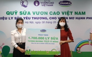 Vinamilk và Quỹ sữa sẽ trao tặng 1,7 triệu ly sữa cho 19.000 em nhỏ