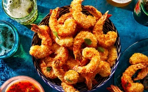 Tôm chiên dừa lạ miệng với nồi chiên không dầu