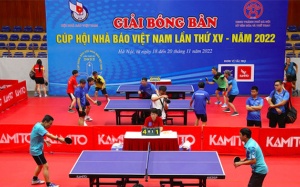 Sôi nổi Giải bóng bàn Cúp Hội Nhà báo Việt Nam lần thứ XV - năm 2022
