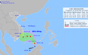 Áp thấp nhiệt đới ảnh hưởng đến vùng biển Nam Bộ