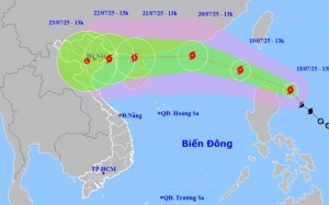 Áp thấp nhiệt đới mạnh lên thành bão WIPHA