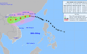 Bão Wipha hướng về vùng biển Quảng Ninh – Thanh Hoá  