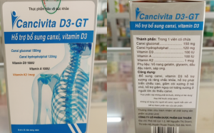 Thu hồi 2 lô thực phẩm bảo vệ sức khỏe Cancivita D3-GT