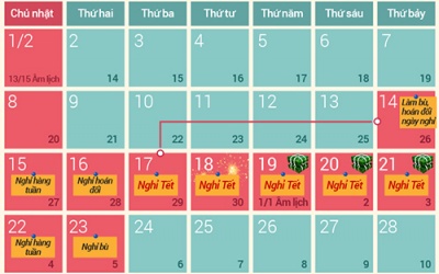 Lịch nghỉ Tết 2015: Học sinh được nghỉ ít hơn năm ngoái