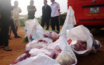 Phát hiện hơn 600 kg thịt, nội tạng thối ngay tại bến xe