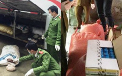 Thanh Hóa: Xe khách chở lẫn lộn bì lợn thối với thuốc trừ sâu