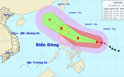 Dự báo thời tiết 4/4: Siêu bão Maysak có khả năng vào biển Đông
