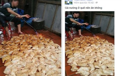 Xác minh thông tin nướng gà bằng đèn khò trên nền nhà