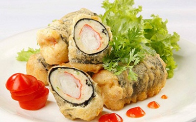 'Nhớ biển' với ba sa cuộn rong chiên giòn