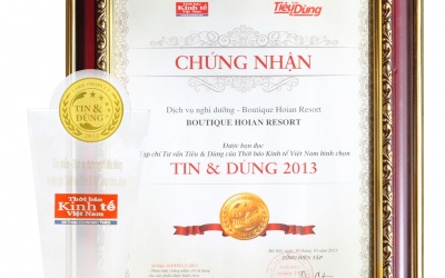 BOUTIQUE HOI AN RESORT nhận giải thưởng Tin & Dùng 2013