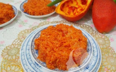 Tuyệt chiêu nấu xôi gấc ngon ngày Tết