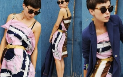 Khăn chống lạnh thành áo 'độc' mùa hè