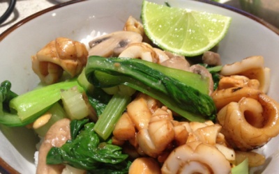 Mực xông khói xào thập cẩm