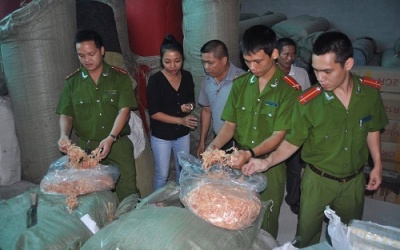 Hà Nội: Bắt giữ hàng tấn mực khô giả