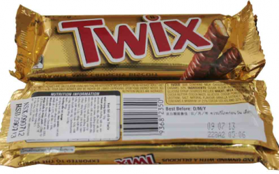 Kẹo socola Twix chứa các thành phần có thể gây dị ứng