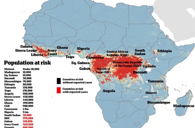 Công bố bản đồ lây nhiễm dịch Ebola ở châu Phi