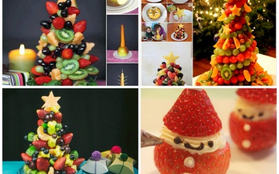 Cách làm ông già và cây thông Noel siêu đơn giản từ hoa quả