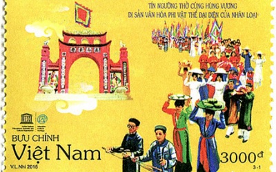 Phát hành bộ tem “Tín ngưỡng thờ cúng Hùng Vương”