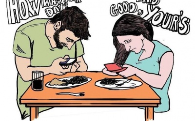 Bộ tranh hài hước về một thế giới nghiện điện thoại