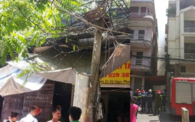 Hà Nội: Hoảng hồn vì cột điện bùng cháy giữa trưa nắng