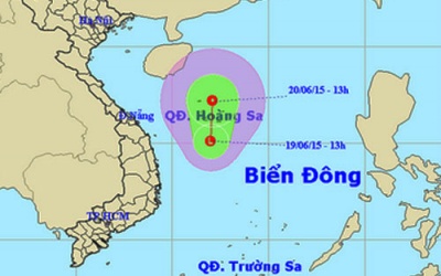 Xuất hiện vùng áp thấp trên biển Đông