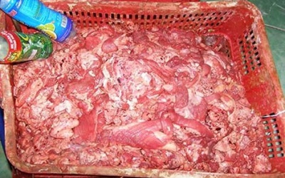 Tiêu hủy gần 2.300kg thịt và phụ phẩm bò, gà thối