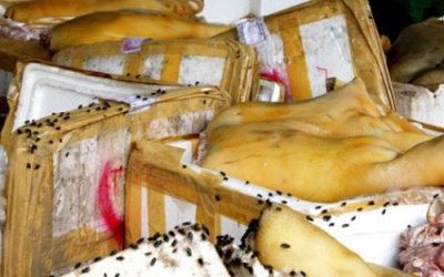 Hãi hùng thực phẩm bẩn được 'găm' lại để... chờ Tết