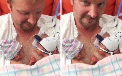 Dân mạng xúc động ngắm cặp sơ sinh nắm tay nhau