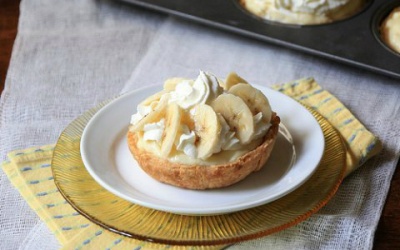 Làm bánh tart chuối mini điểm tâm sang miệng
